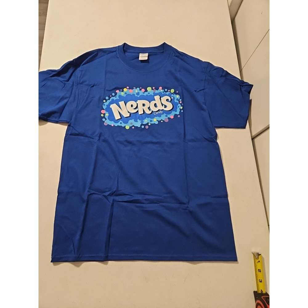 Nerds Candy Tshirt Graphic T-Shirt Blue New Shirt Mens Lg ‎ 100% Cotton (A984)